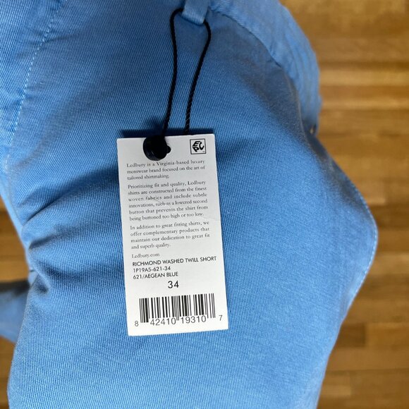 Ledbury Blue Chino Shorts Mens Size 34 7 Inch Inseam - Picture 5 of 9
